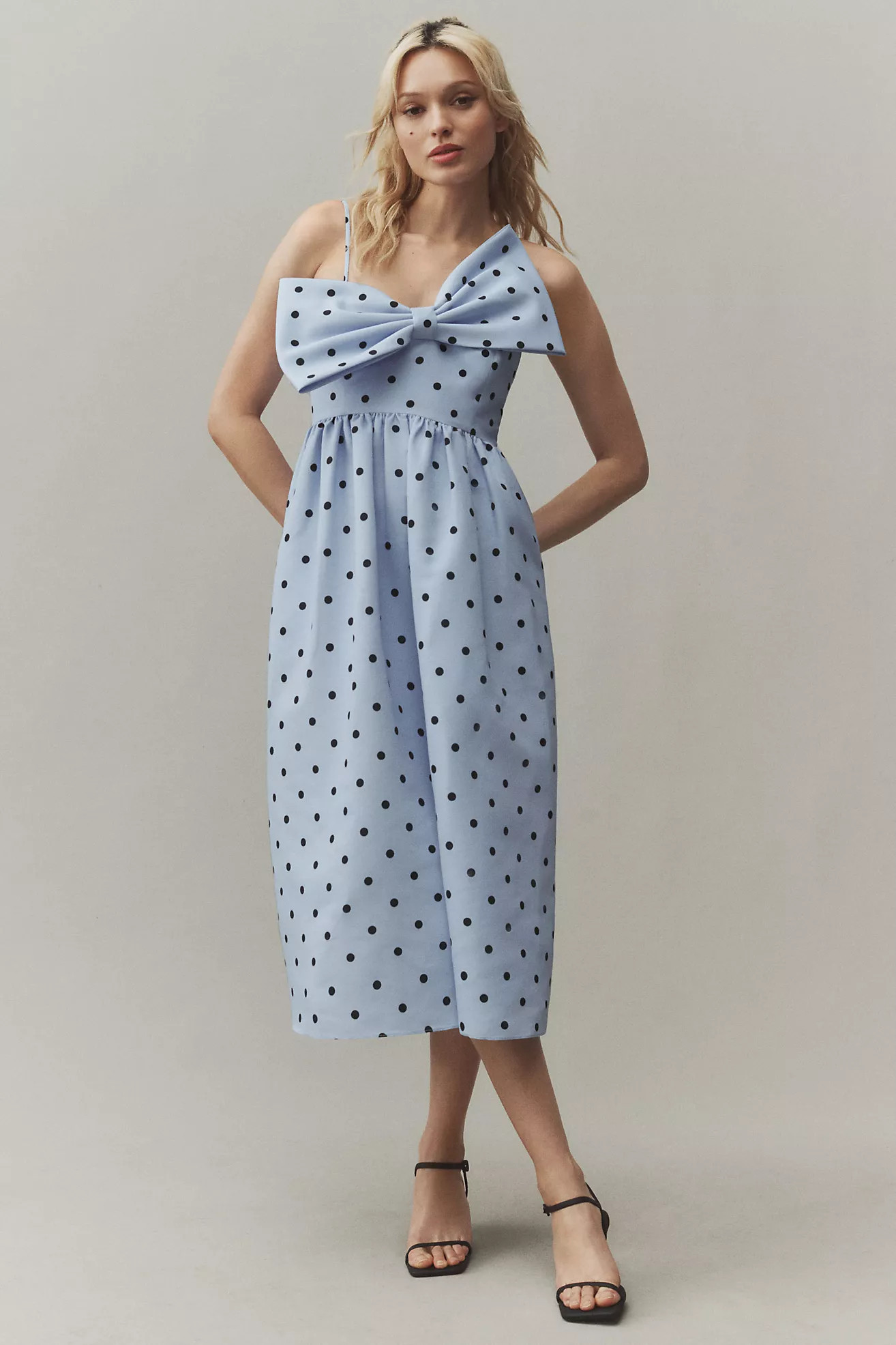 Sachin & Babi Sloane Asymmetrical Bow Taffeta A-Line Midi Dress | Anthropologie (US)