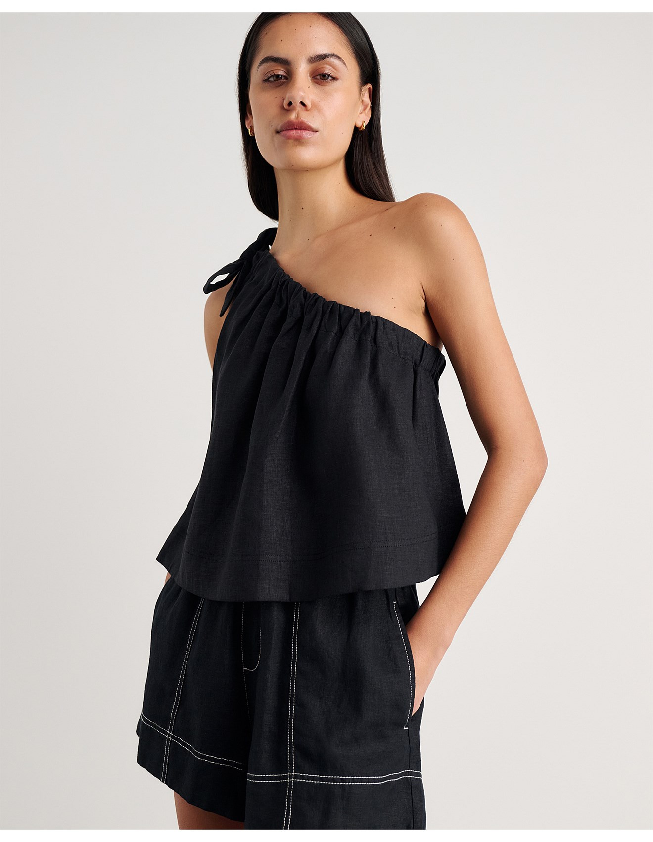 ARIEL ONE SHLDER LINEN TOP | David Jones (Australia & New Zealand)