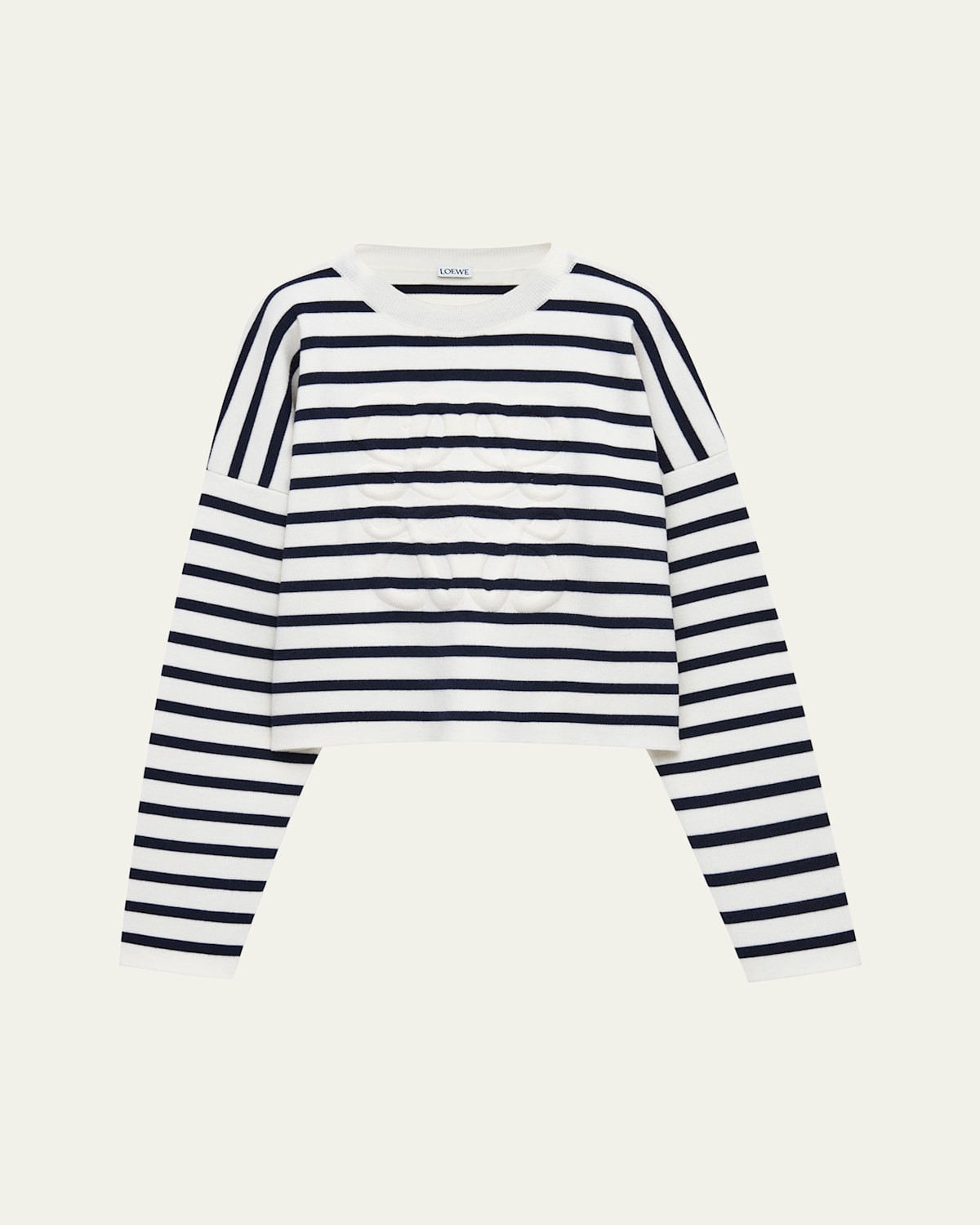 Striped Wool-Blend Sweater with Anagram Detail | Bergdorf Goodman
