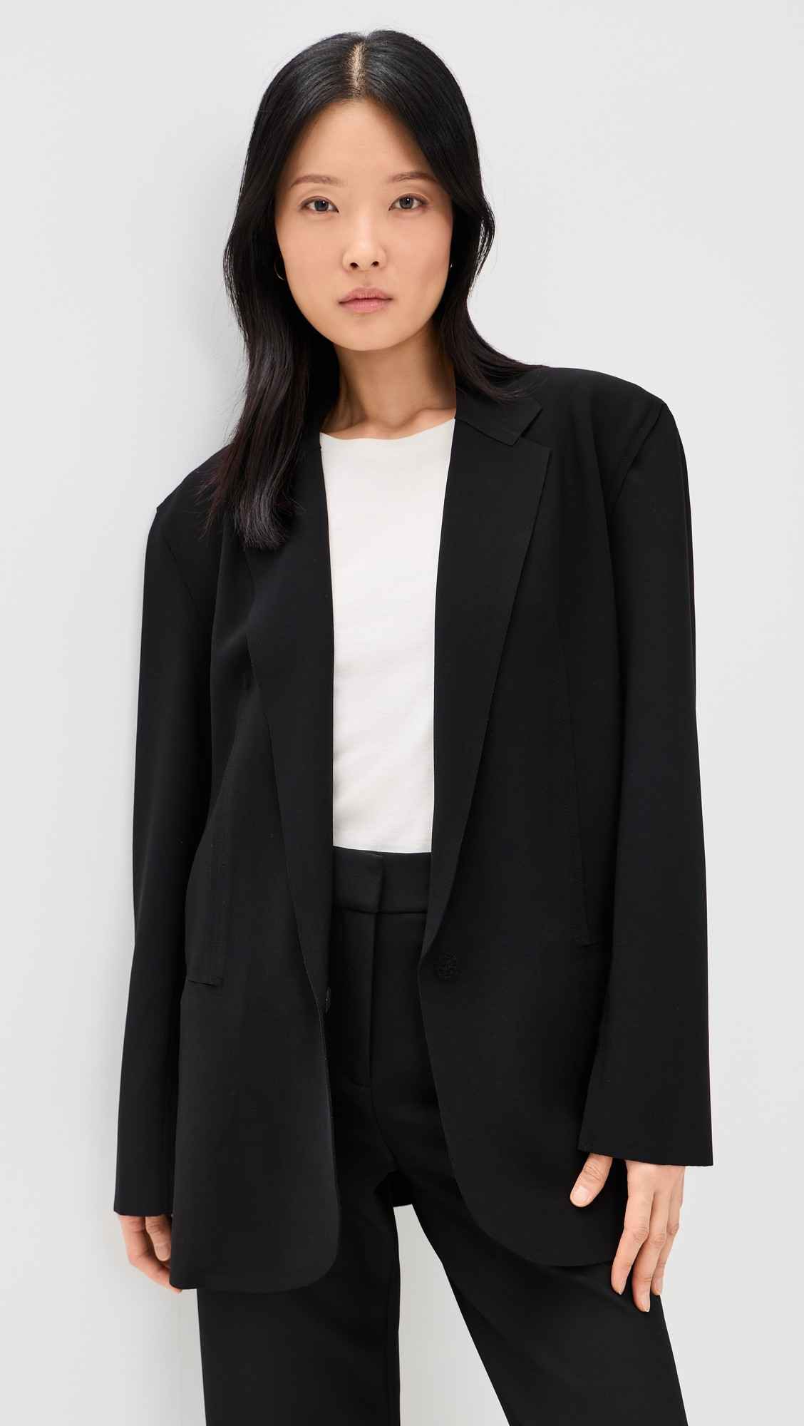 Norma Kamali Oversized Single Breasted Jacket Black XL | Shopbop