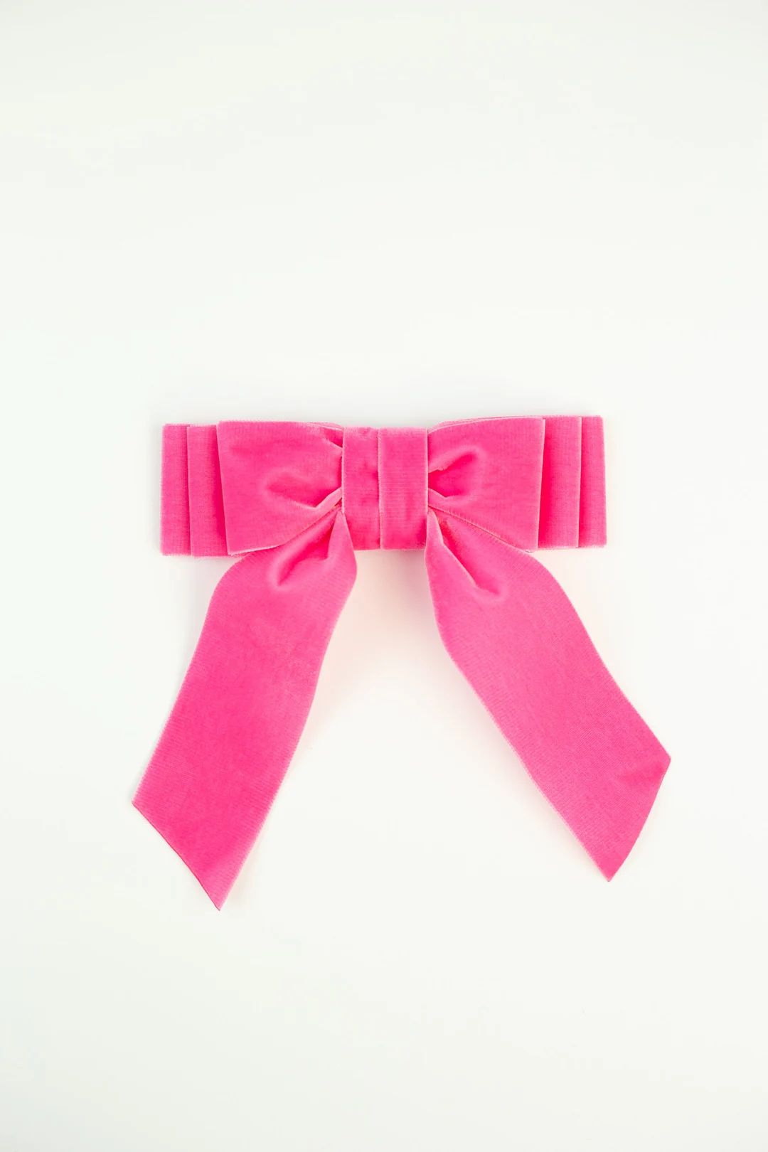 Hot Pink Oversized Velvet Hair Bow Long Tail French Barrette  - Etsy | Etsy (US)