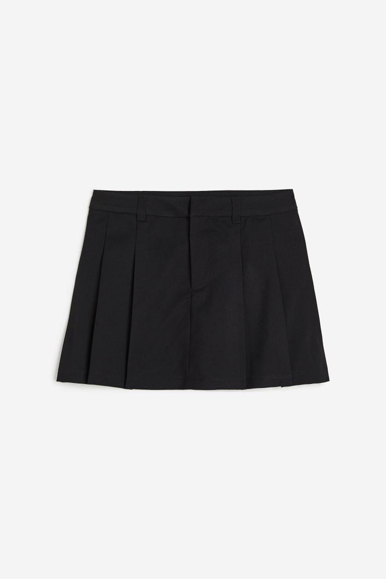 Pleated A-line skirt - Black - Ladies | H&M GB | H&M (UK, MY, IN, SG, PH, TW, HK)