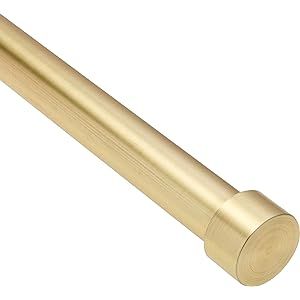 Ivilon Drapery Window Curtain Rod - End Cap Style Design 1 Inch Pole. 72 to 144 Inch Color Warm Gold | Amazon (US)