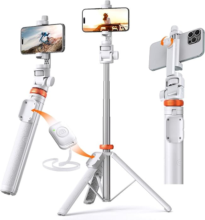 62\u201d Phone Tripod with Remote, tripod for iPhone & Selfie Stick, High Strength Legs & Extenda... | Amazon (UK)