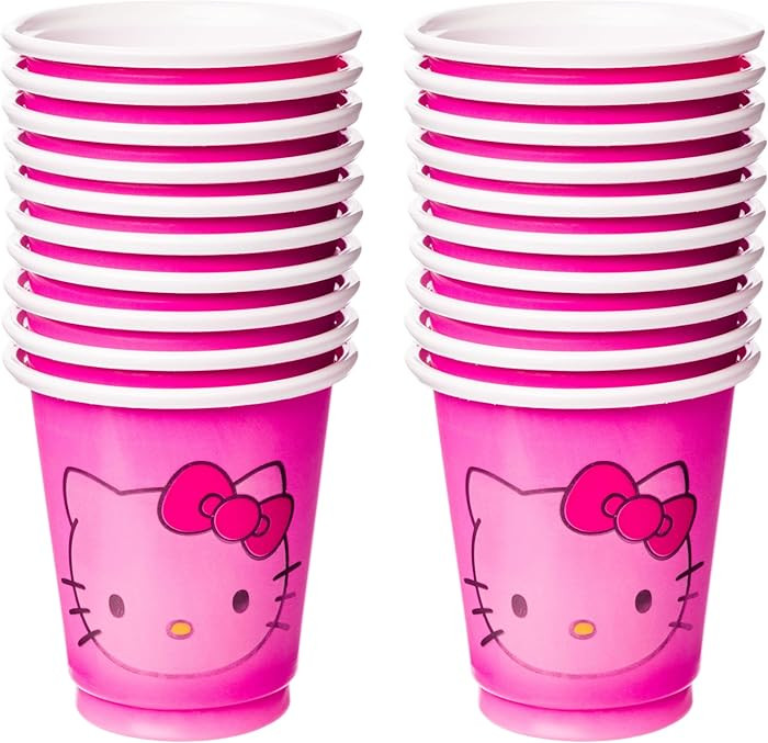 Silver Buffalo Sanrio Hello Kitty 20 Pack Plastic Mini Pink Party Cups, 2 Ounces | Amazon (US)