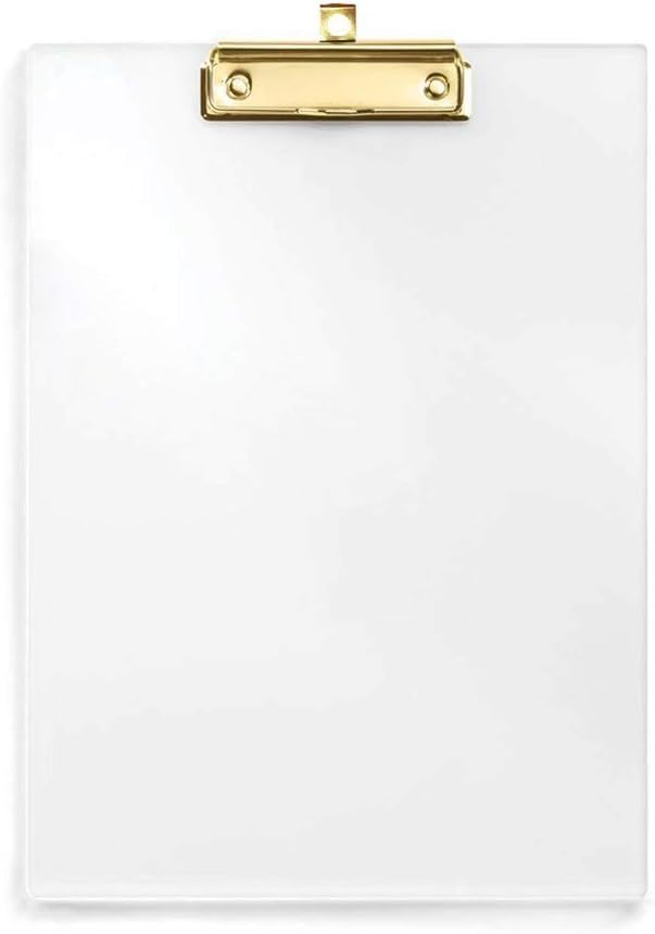 UNIQOOO Thick Clear Acrylic Clipboard with Shinny Gold Finish Clip, Perfect for Modern Arts Lover... | Amazon (US)