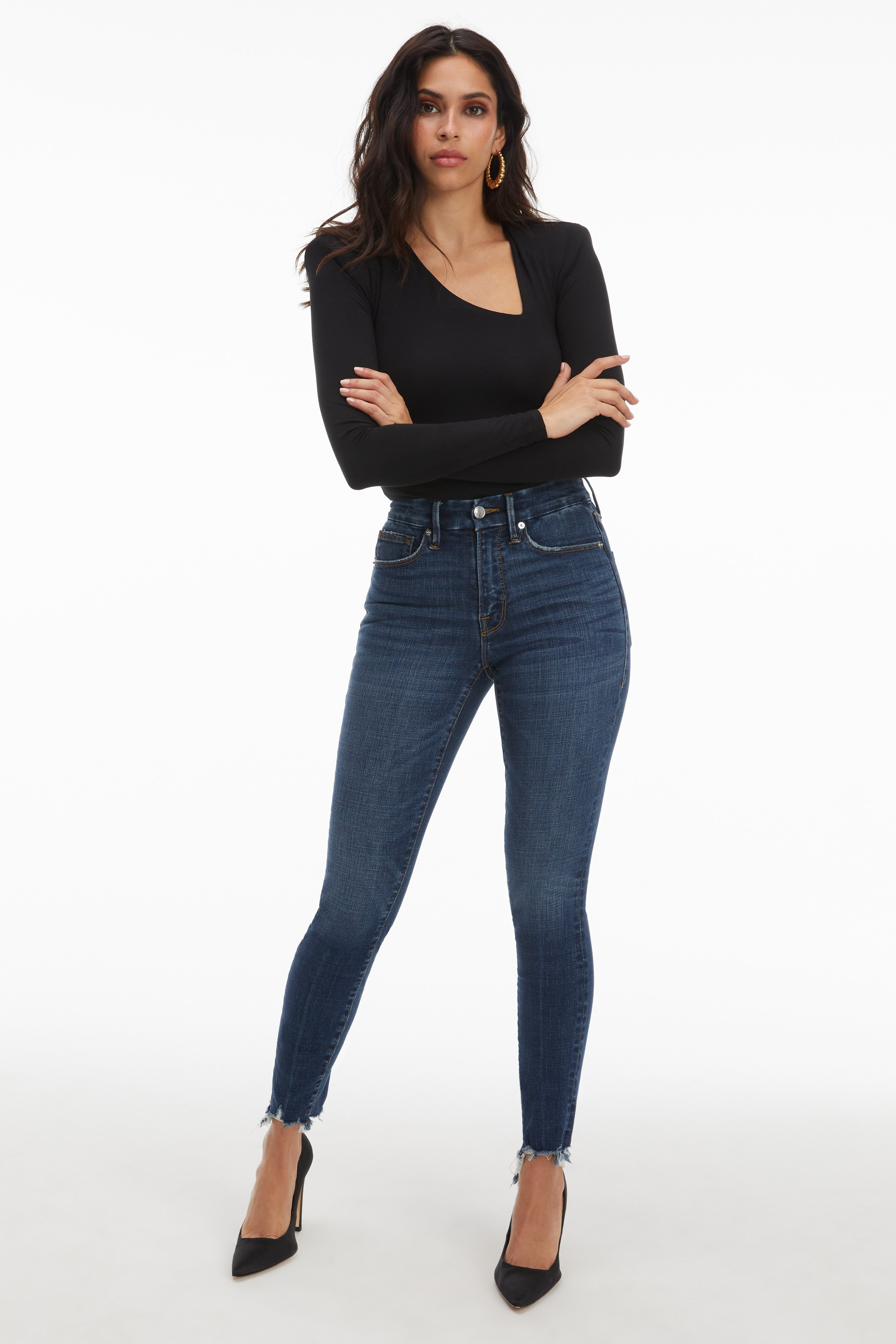 GOOD LEGS CHEWED HEM | BLUE661 | Good American