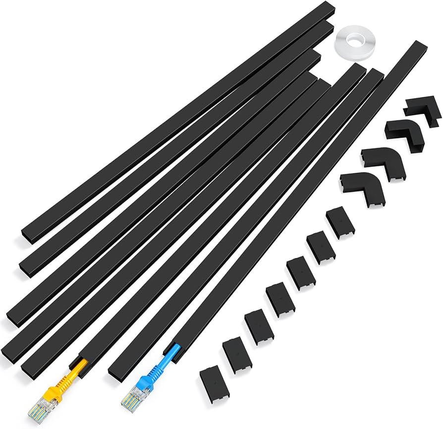 125" Cable Raceway Kit - Yecaye One-Cord Channel Cord Cover on Wall - Cable Management System - Cord | Amazon (US)
