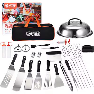 Commercial Chef Professional Griddle Accessory Kit 36-Pack Stainless Steel Tool Set | Lowe's