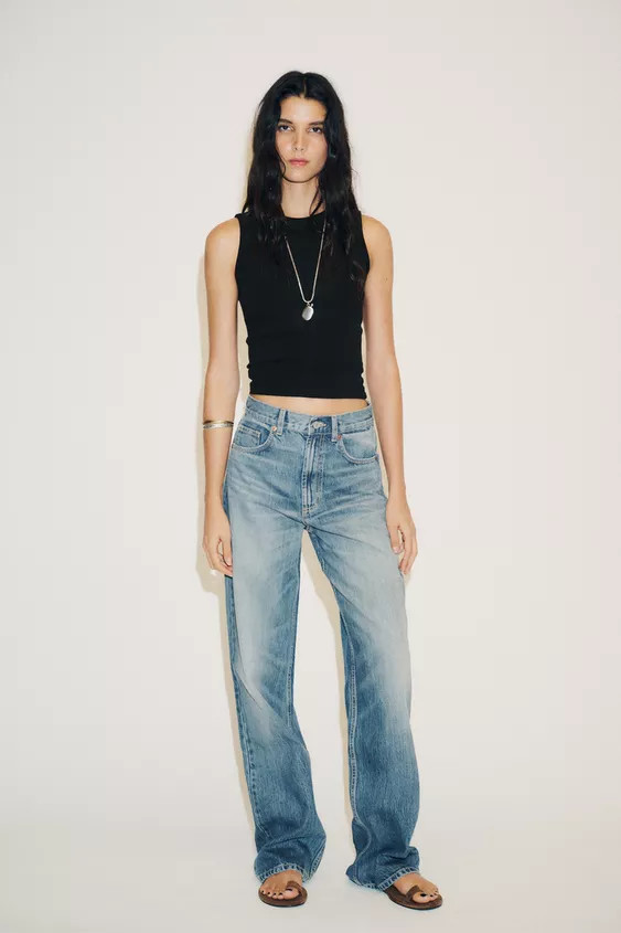 TRF HIGH WAIST WIDE LEG FULL LENGTH JEANS | Zara US