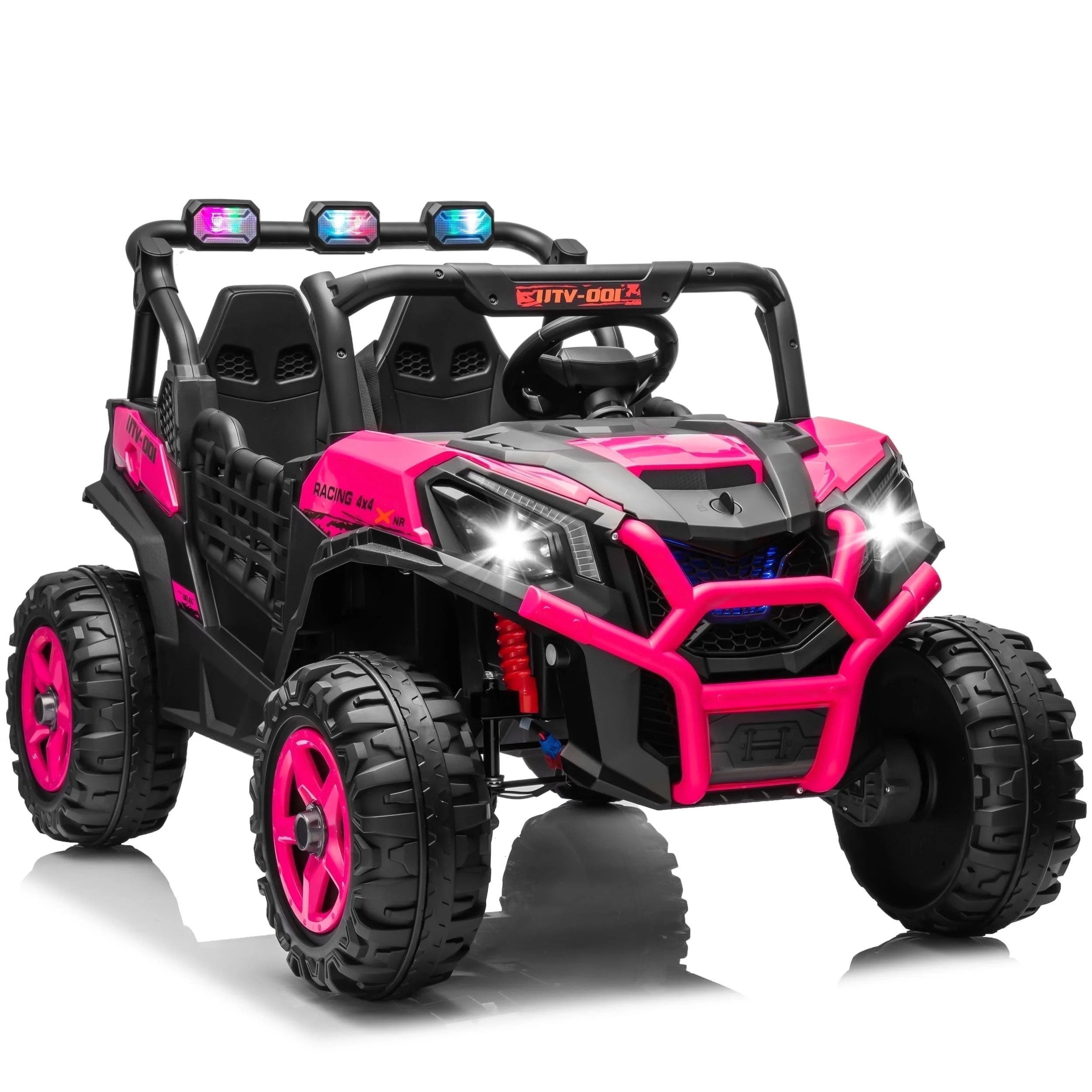 Joyracer 4WD 24 V Ride on Toys UTV with 2 XL Seaters, 4*200W Motor Kid Electric Power Car Wheels ... | Walmart (US)