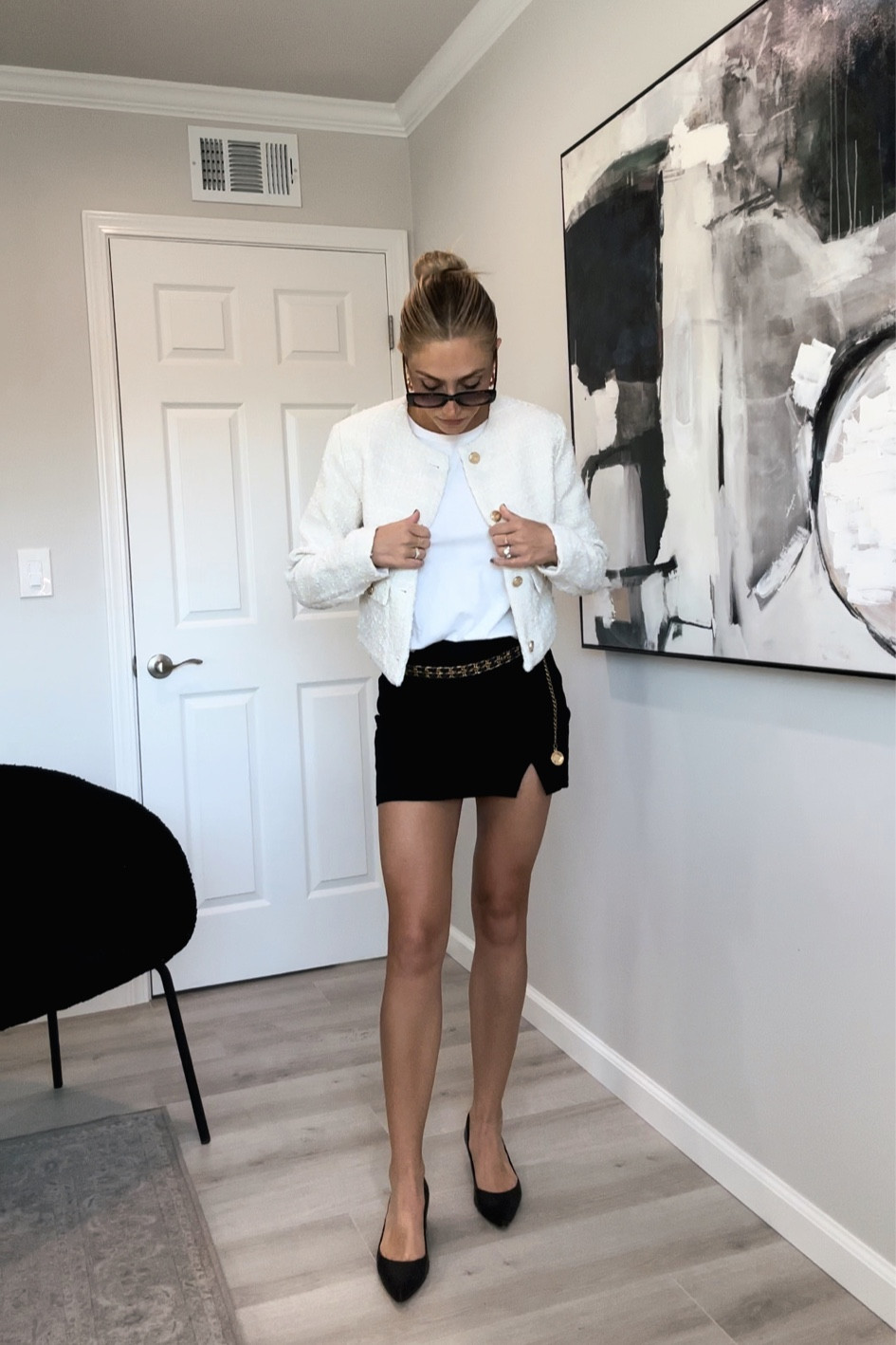 we love tweed 🤎 wearing size small in jacket. skirt is size xs, runs TTS. Shirt is size small - great white tee.

Linking similar for belt and shoes!

#LTKfindsunder100 #LTKSeasonal #LTKworkwear