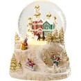 Christmas Village Snow Globe Musical Lighted Decoration Santa Reindeer Sled Battery Operated Glit... | Walmart (US)