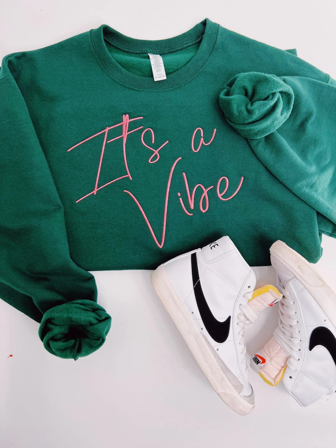 It's a Vibe Trendy Retro Embroidered Crewneck Sweatshirt, It's a Vibe Shirt, Trendy Embroidered V... | Etsy (US)