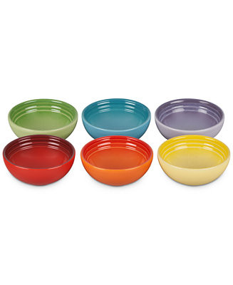 Le Creuset Set of Six Stoneware Multi Color Pinch Bowls - Macy's | Macy's