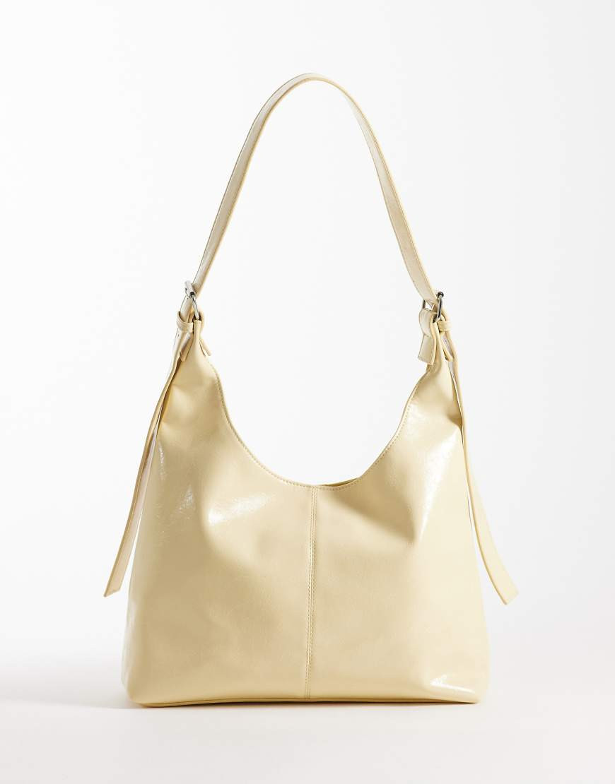 JJXX square patent shoulder bag in butter yellow | ASOS (Global)