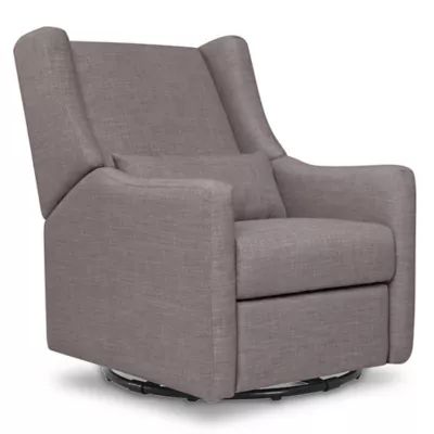 Babyletto Kiwi Swivel Glider Recliner with USB Charging Port in White Linen | Bed Bath & Beyond