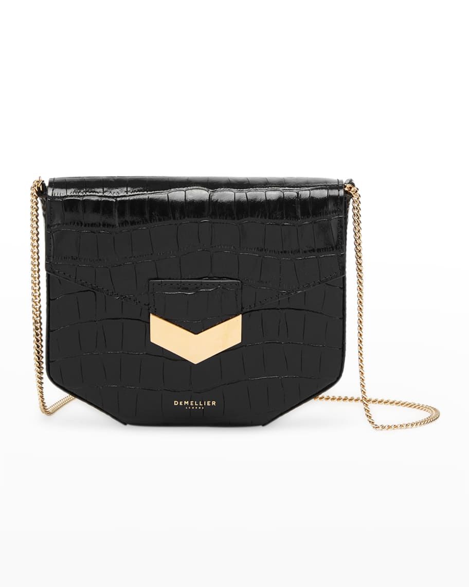 DeMellier London Mini Croc-Embossed Leather Shoulder Bag | Neiman Marcus