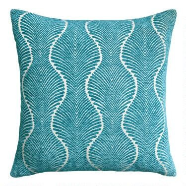 Teal Ogee Jacquard Throw Pillow | World Market