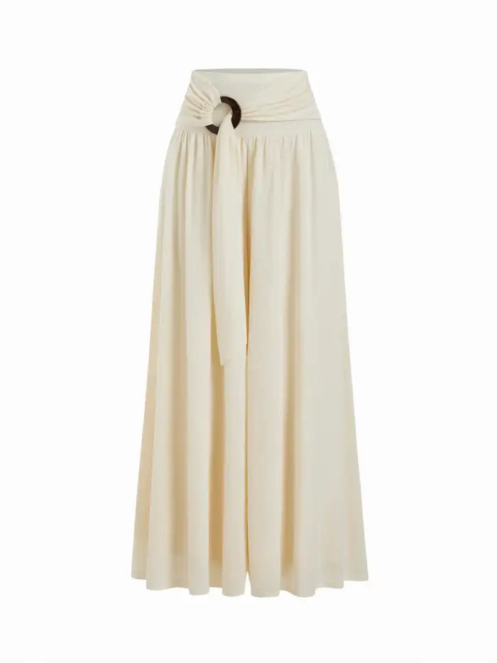 Crossover Waistband Linen Trouser  CHF 39.90 | Cider