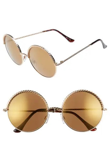 Women's Bp. 58Mm Chain Trim Round Sunglasses - | Nordstrom