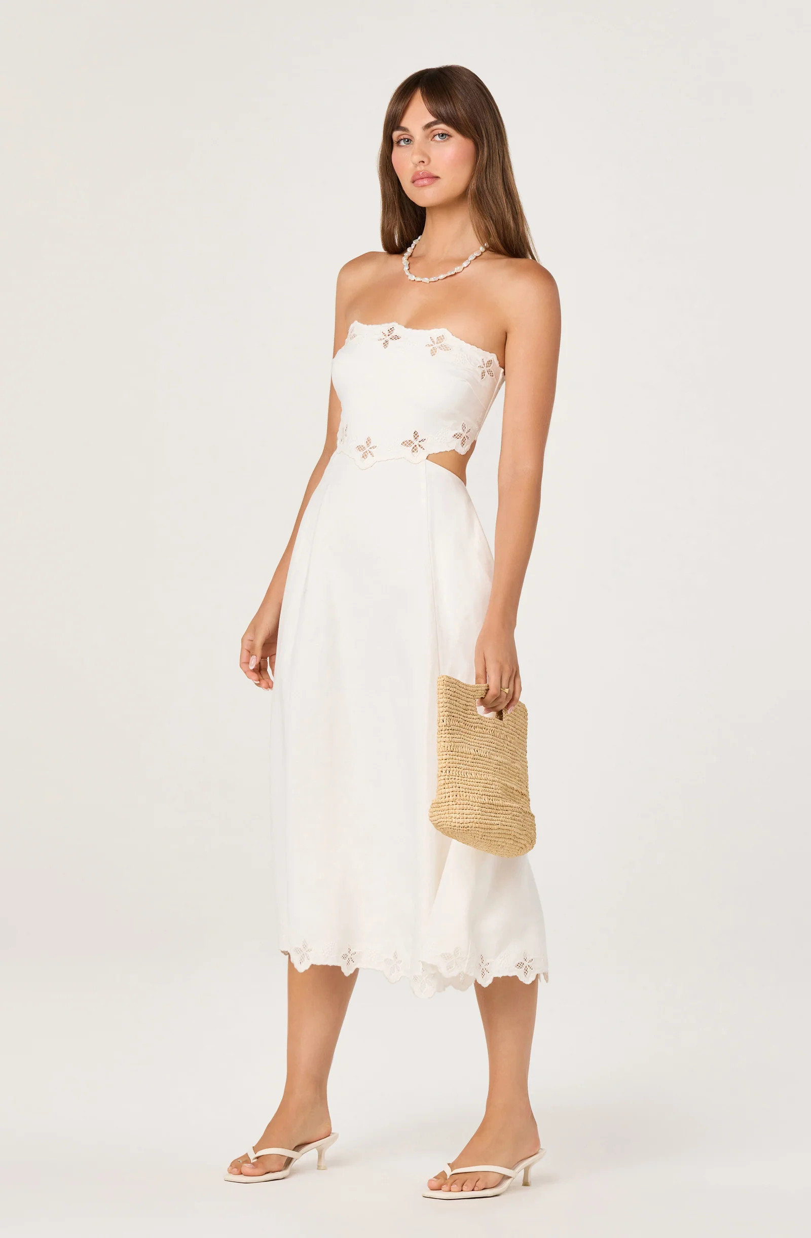 Shavonda Cutwork Open-Back Midi Dress | ASTR The Label (US)