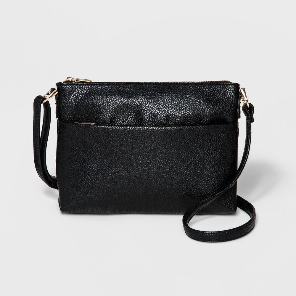 Value Flat Crossbody Bag - A New Day Black, Women's | Target
