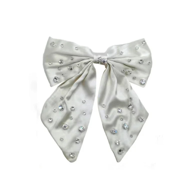 Believe by Brilliance Women's Glass Stone Embellished Hair Bow Hair Barrette, Female, 1 Piece | Walmart (US)