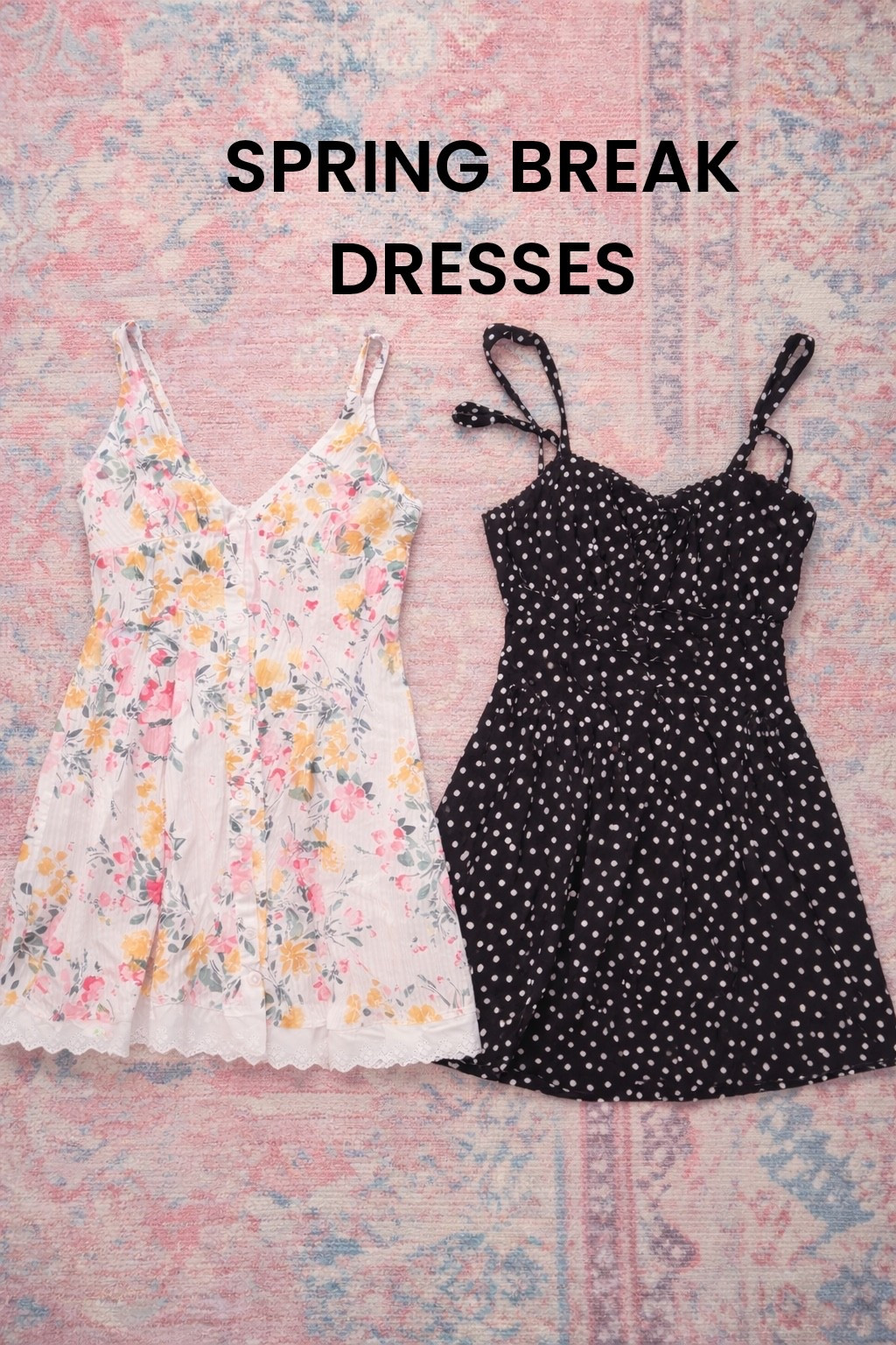 Spring break called… she wants options ☀️🌴

Two easy throw-on dresses (and more) that pack light but look like you tried.
Floral for brunch + beach walks.
Polka dots for dinner + sunset pics.

Comfy. Cute. Zero overthinking.