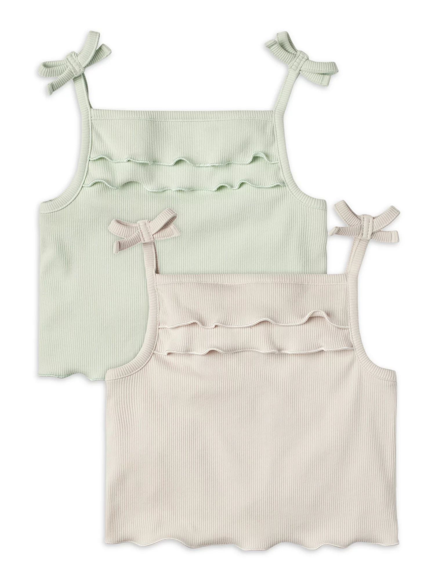 Modern Moments by Gerber Toddler Girl Ruffled Tank Top, 2-Pack, Sizes 12M-5T | Walmart (US)