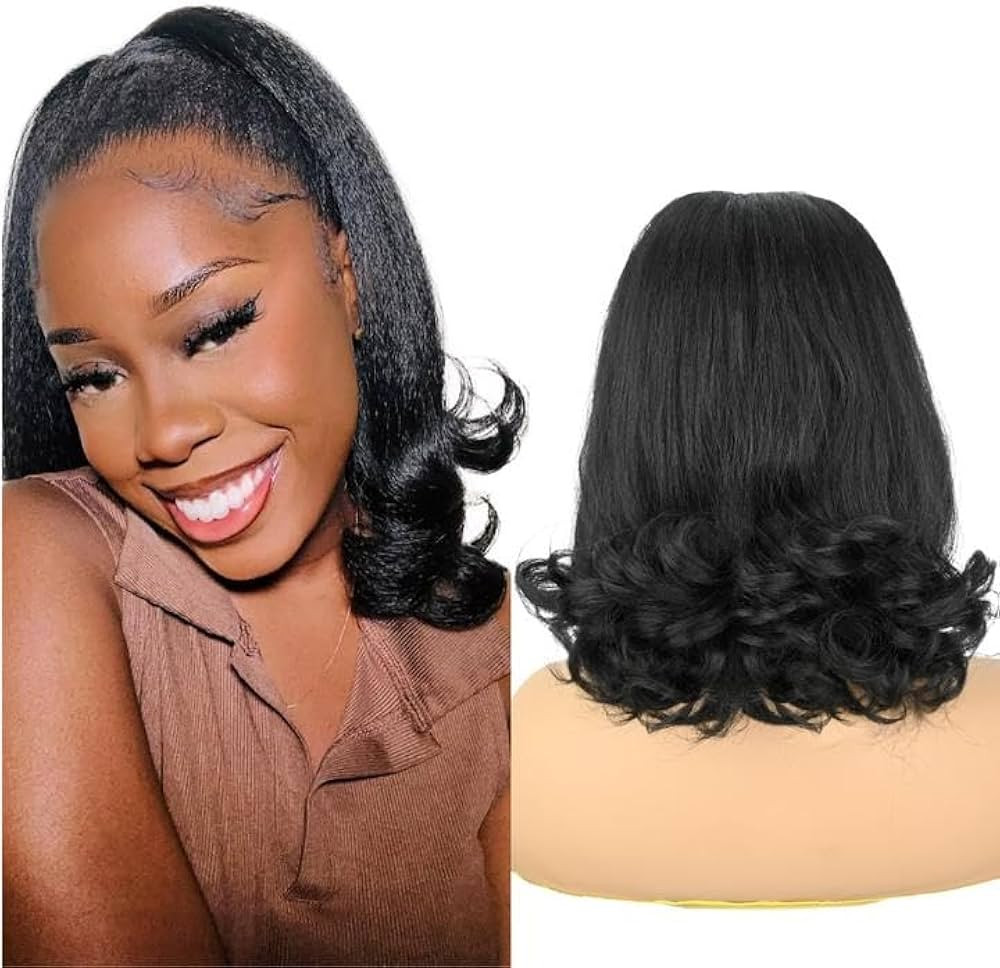 Flick Ponytail Extension 14 inch Yaki Straight Drawstring Ponytail for Black Women Shoulder Lengt... | Amazon (US)