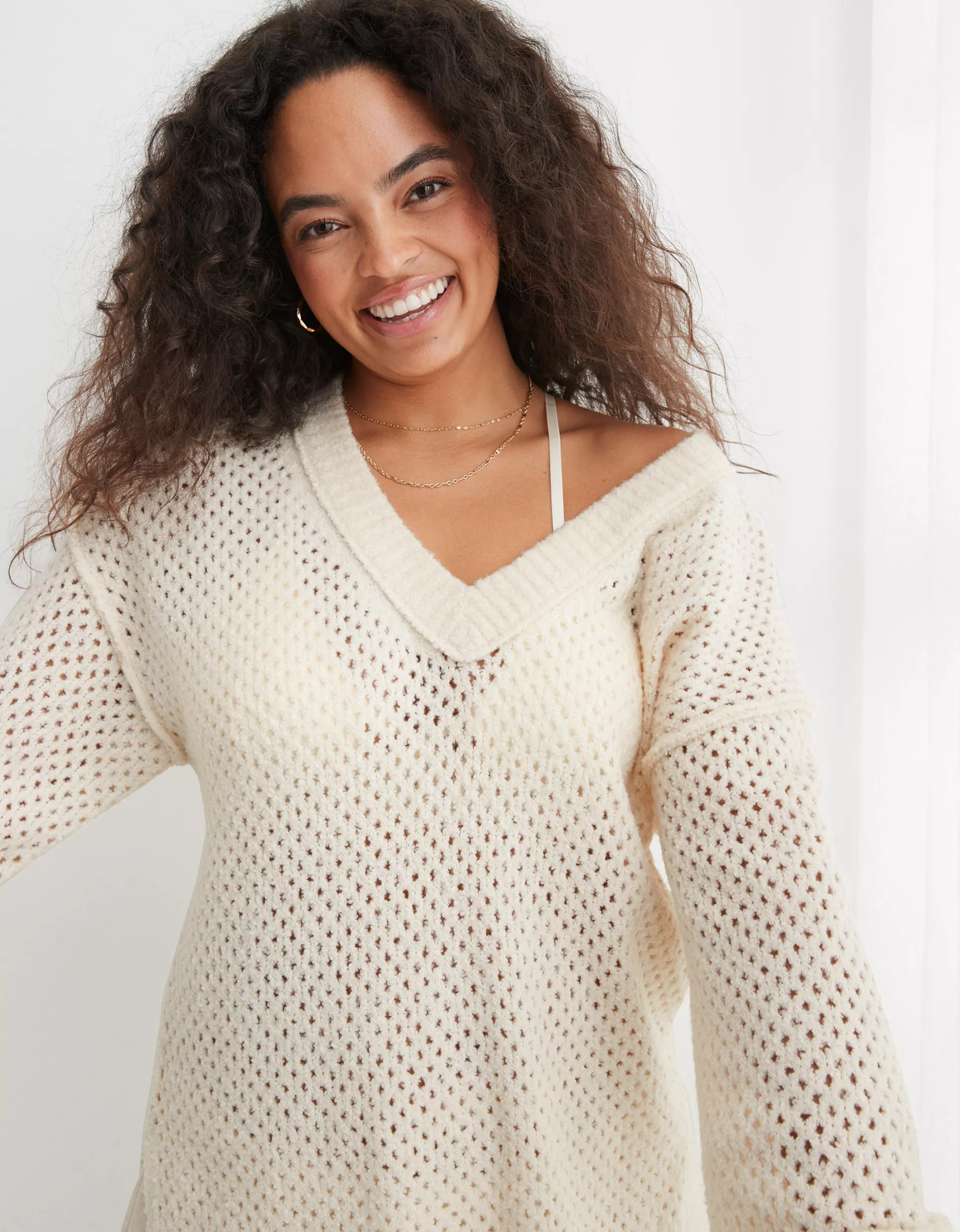 Aerie Oversized V-Neck Sweater | Aerie