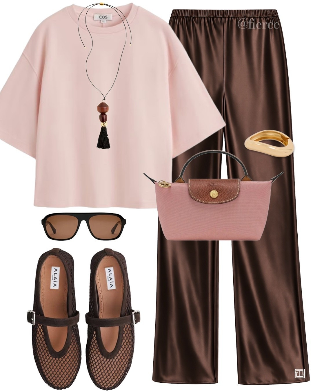 Chocolate Brown satin pants pink oversized tshirt pink Longchamp mini bag

#LTKuk #LTKspring #LTKsummer