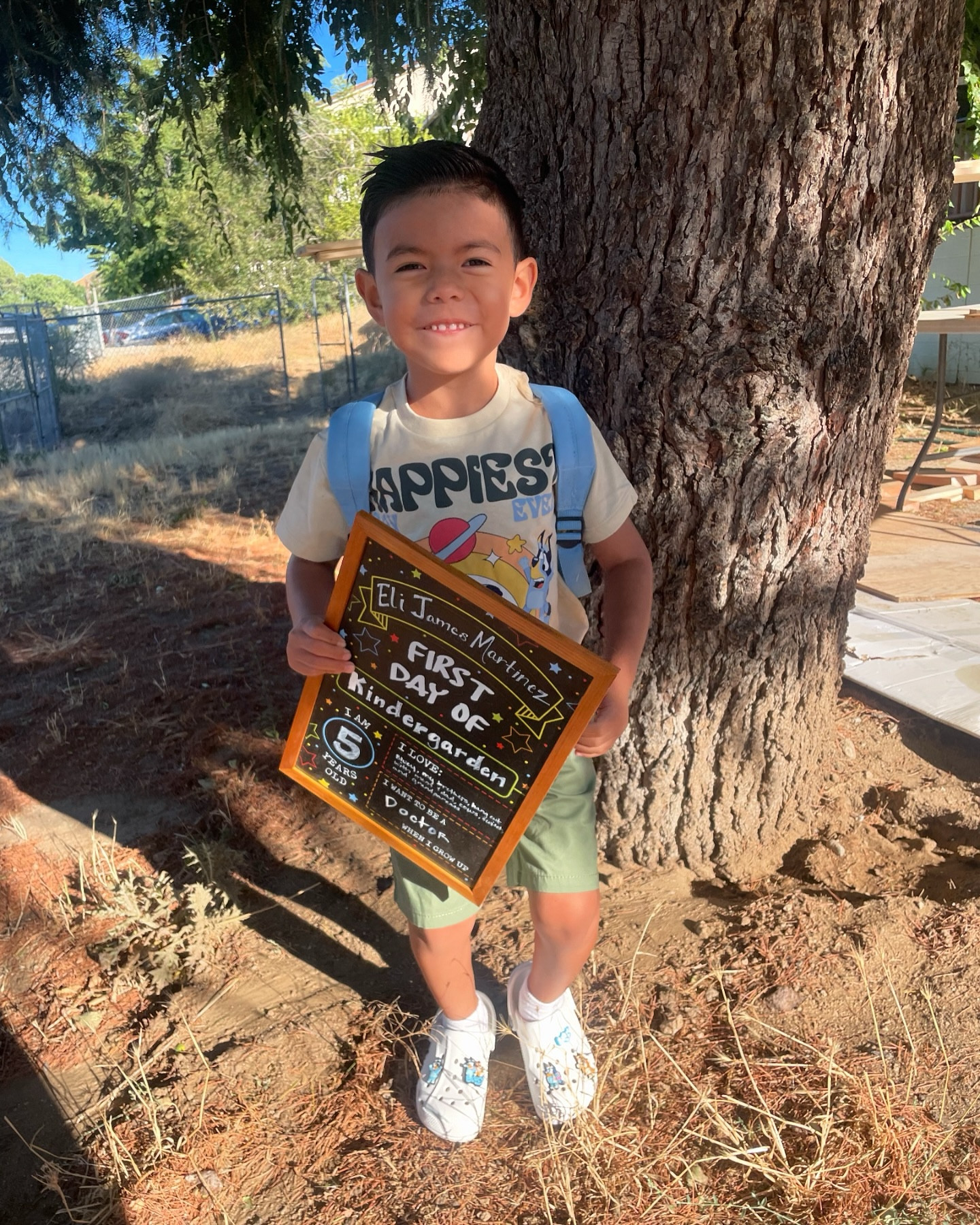 No way he’s starting kindergarten 🥲 I thought I would cry but I was more excited because I knew how excited he was!!! #backtoschool #kindergarten #blueydrip
