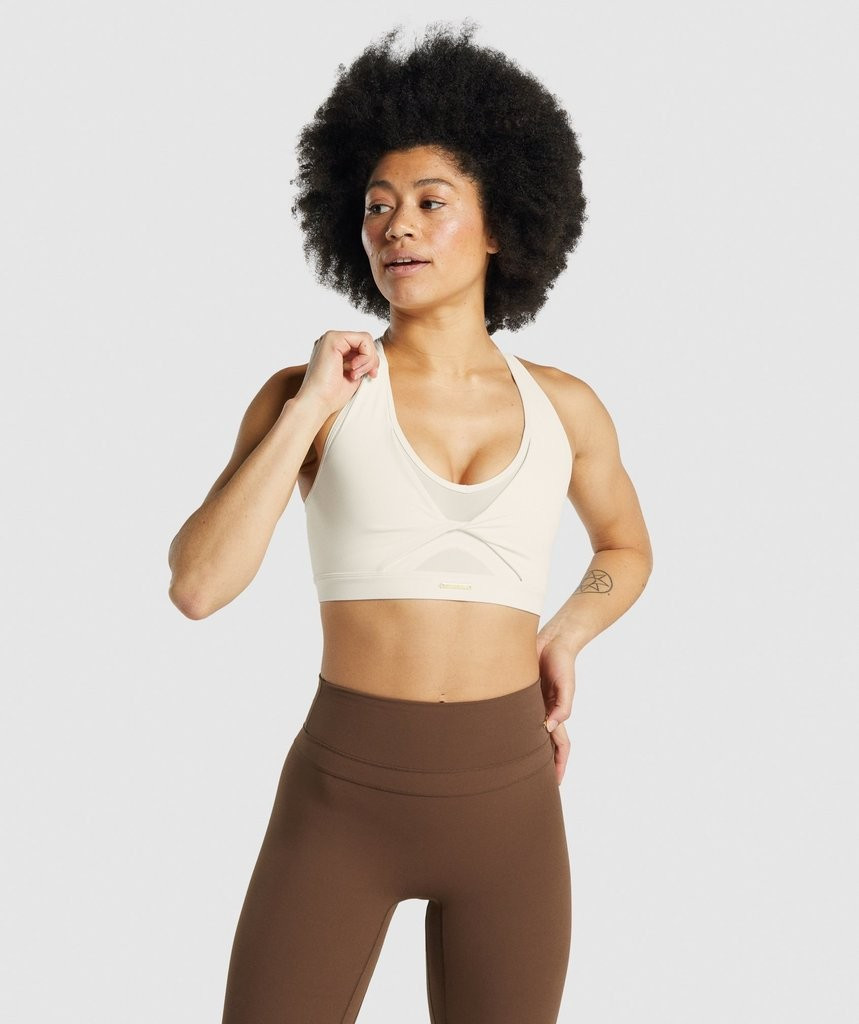 Gymshark Whitney Mesh Sports Bra - Unbleached | Gymshark (Global)