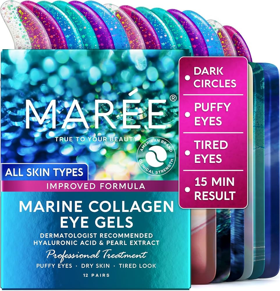 MAREE Under Eye Patches for Puffy Eyes and Dark Circles – Under Eye Mask with Collagen & Hyalur... | Amazon (US)