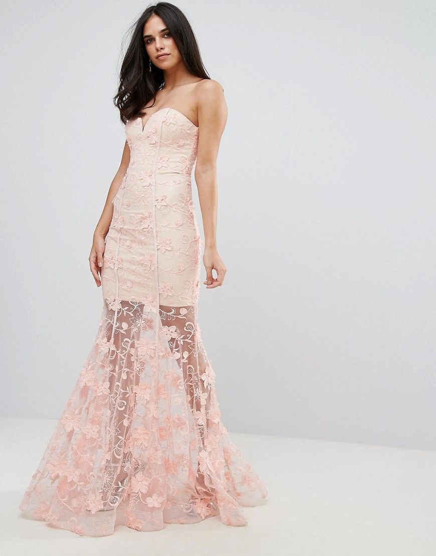 Forever Unique Sweetheart 3D Floral Maxi Dress - Pink | ASOS US
