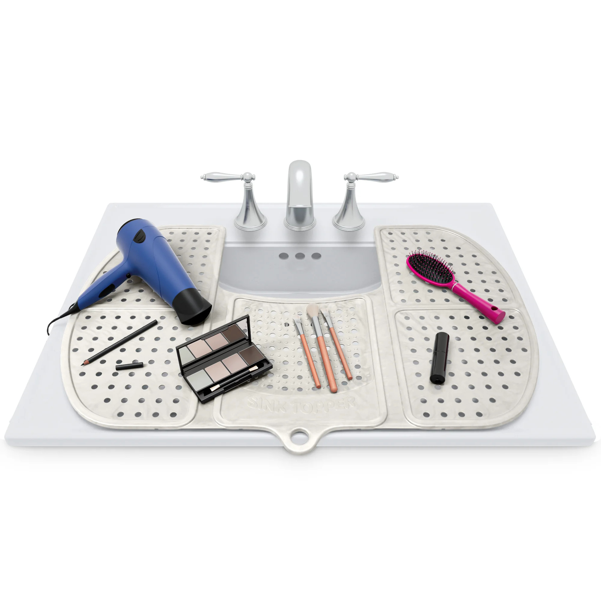 Sink Topper Cover for Bathroom Counter Spaces Organizer Makeup Mat White Large | Walmart (US)