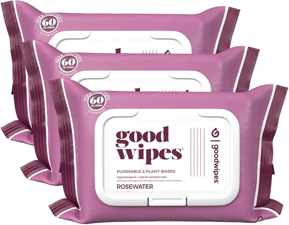 Goodwipes Flushable Butt Wipes Made w/Soothing Botanicals & Aloe – Soft & Gentle Wet Wipe Dispe... | Amazon (US)