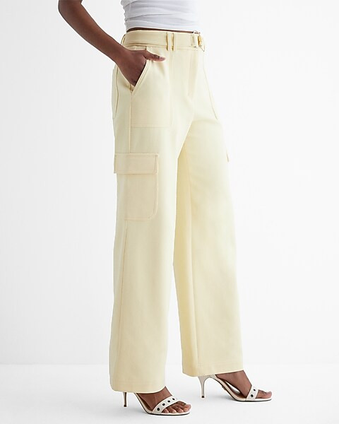 High Waisted Belted Cargo Trouser Pant | Express