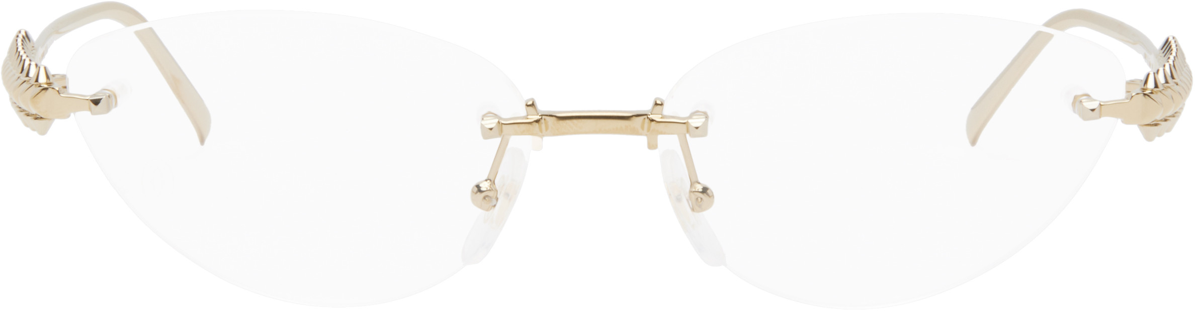 Cartier Gold 'Clash de Cartier' Cat Eye Glasses | SSENSE