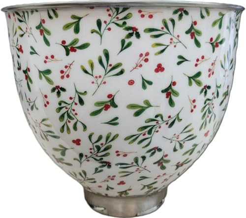 Biscuitique Stainless Steel Mixer Bowl With Stunning Floral Holiday Pattern For KitchenAid Tilt-Head Artisan and Classic 4.5 Quart and 5QT Stand Mixer | Amazon (US)