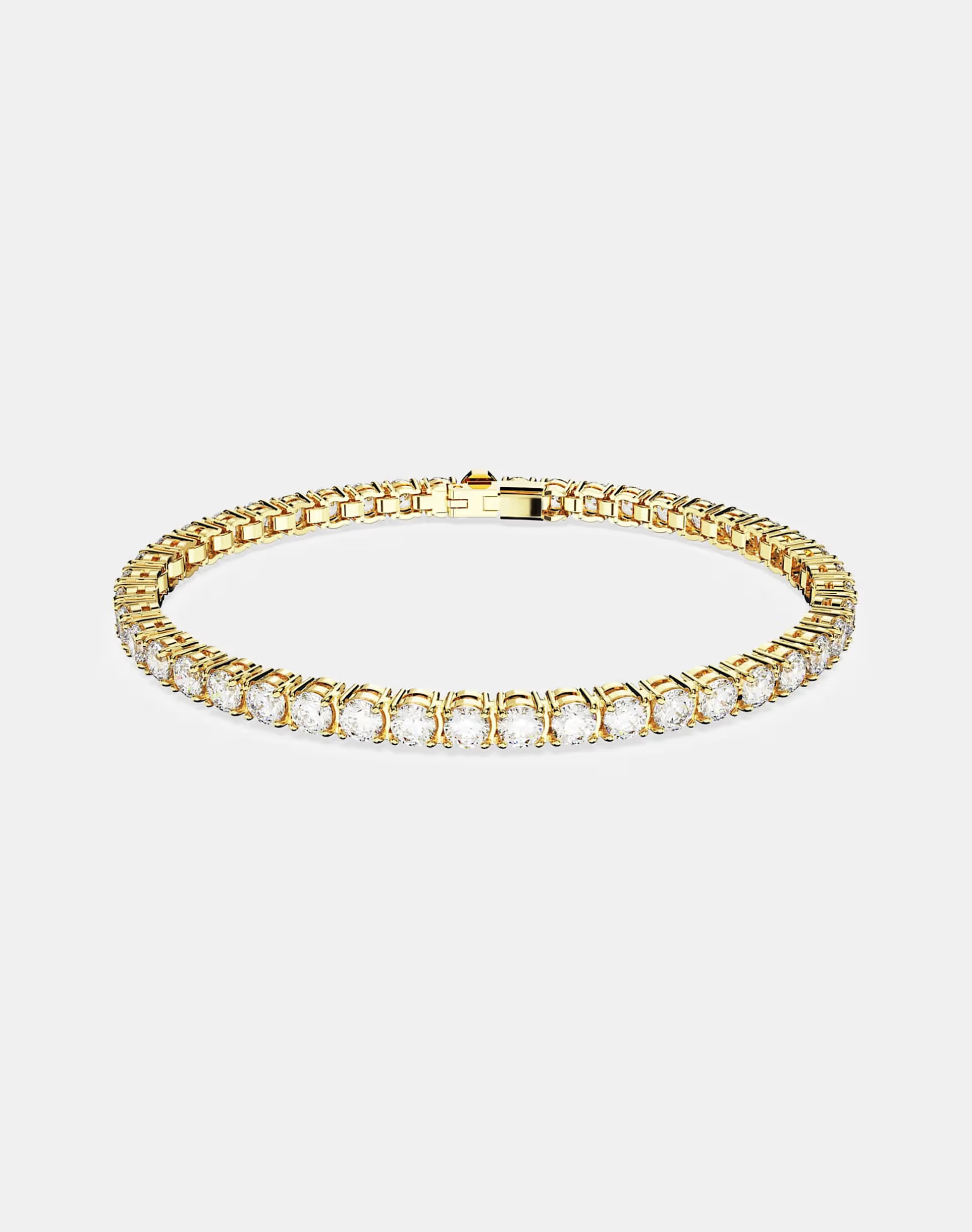 Swarovski matrix tennis bracelet in white rhodium plating | ASOS (Global)