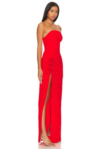 X REVOLVE Wolfe Gown in Crimson | Revolve Clothing (Global)