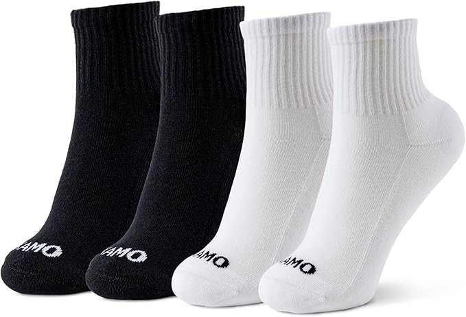 Kamo Fitness Daily 4-Pack – Women's Ankle Socks, Athletic Half Crew, Cotton Mid-Calf, Cushioned... | Amazon (US)