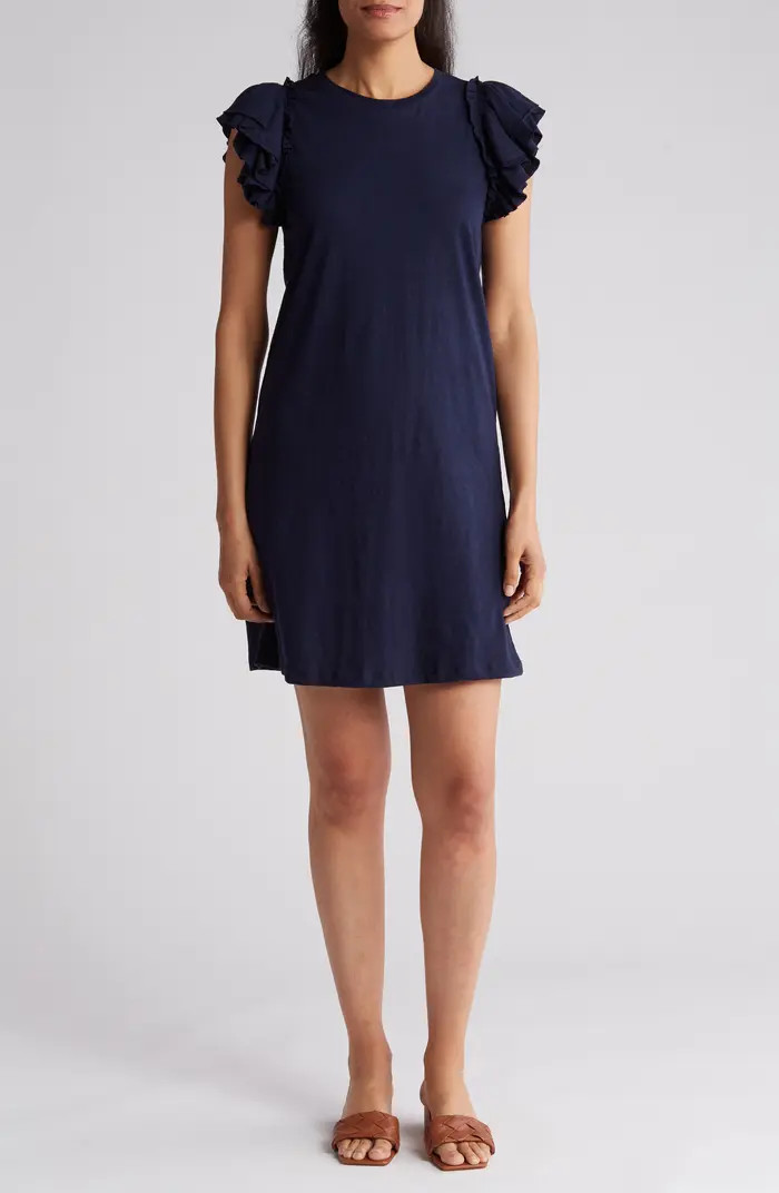 Ruffle Sleeve Cotton Dress | Nordstrom Rack