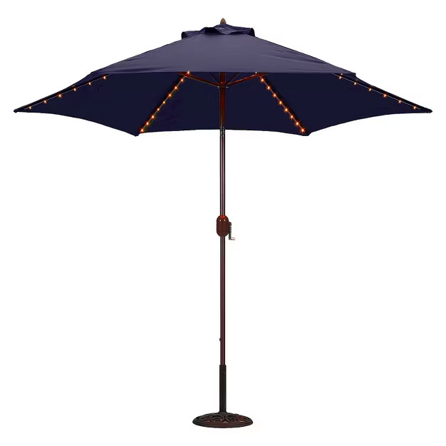 9' Aluminum LED Lighted Crank Lift Patio Umbrella - Galtech | Target