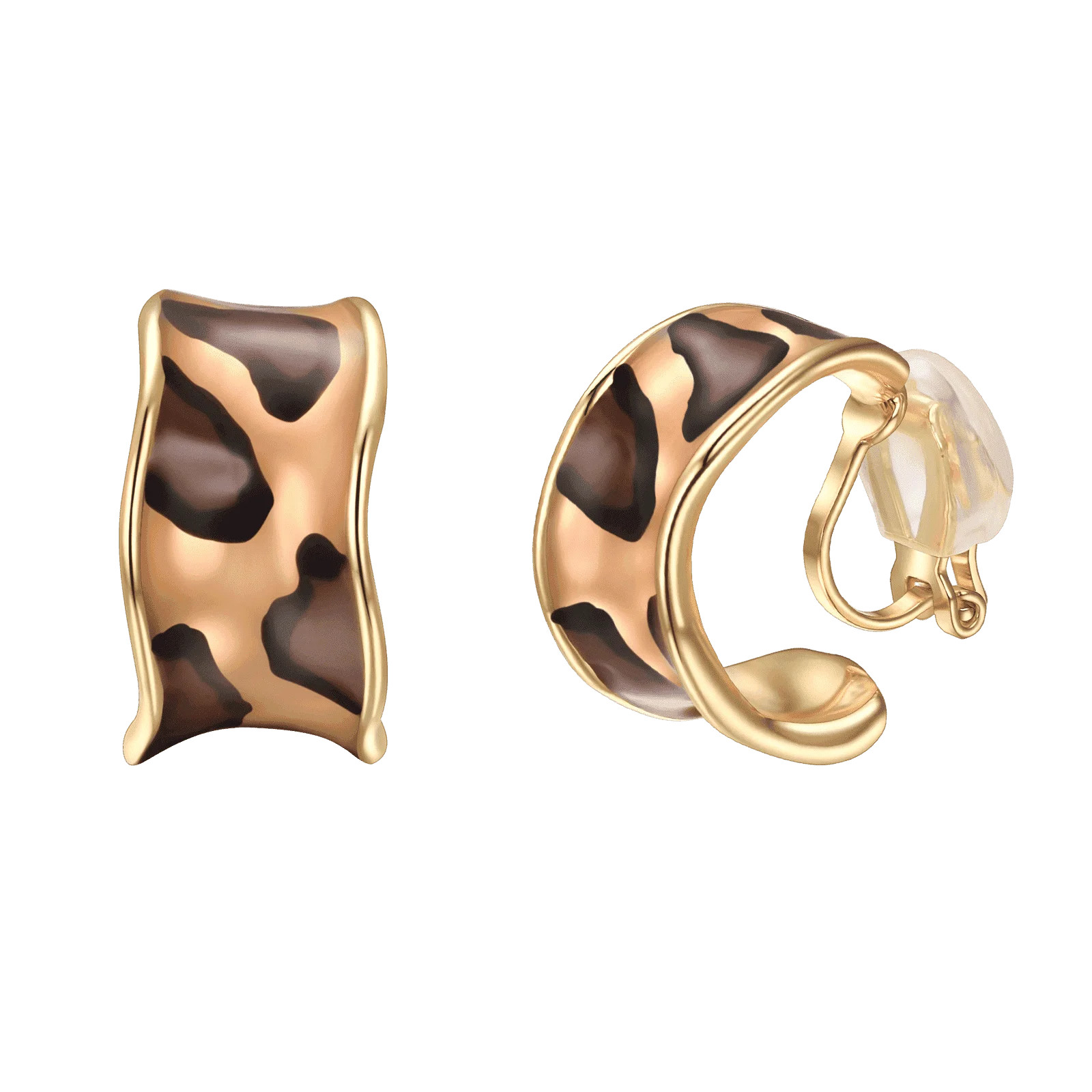 Yoursfs Gold Plated Chunky Hoop Earrings for Women Leopard Print Clip on Earrings Hypoallergenic Non Piercing Ear Clips Jewelry Gift - Walmart.com | Walmart (US)