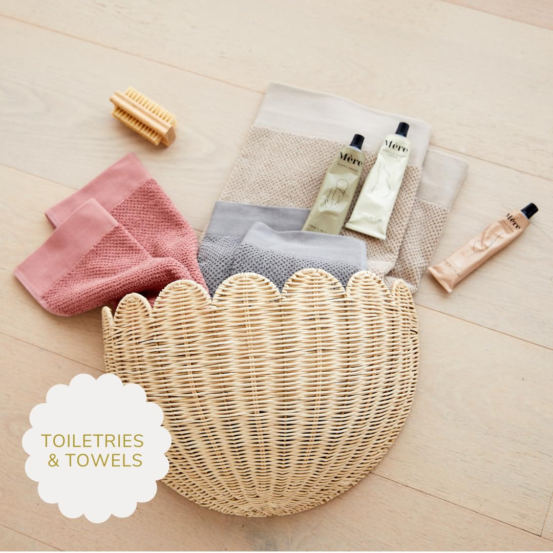 BEBE BASK Scalloped Wicker Wall Basket - The Original - Hand Woven Basket - Scalloped Décor Wall Hanging Baskets -16" x 10" x 7"In - Hanging Wall Basket (Natural) | Amazon (US)