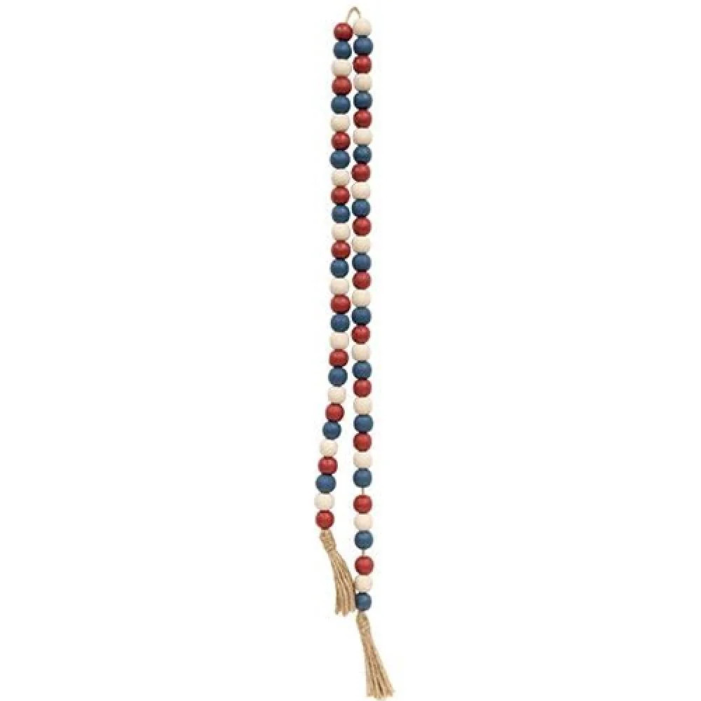 Red White and Blue Bead Garland with Tassels | Shop Simon